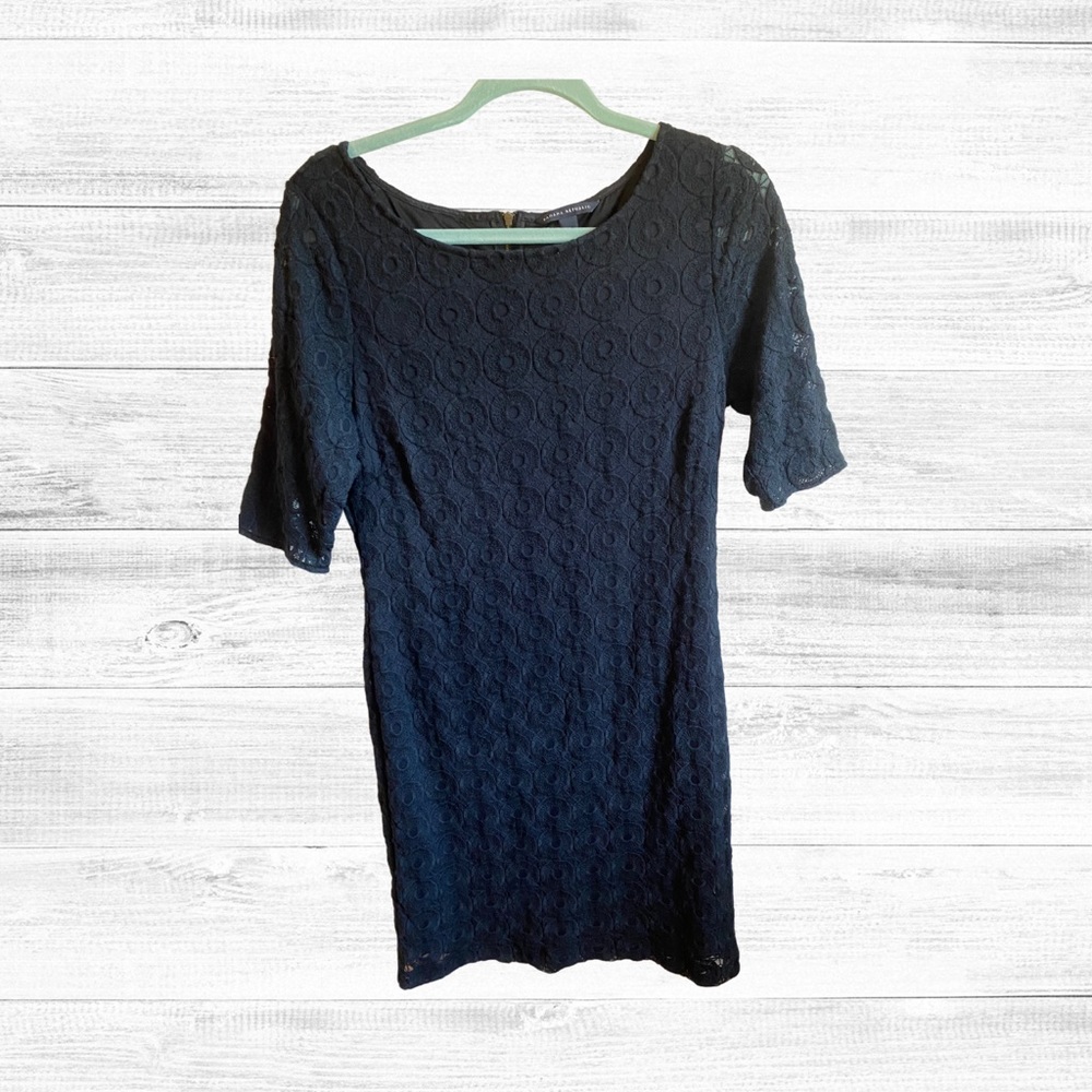 Banana Republic navy mini dress circle pattern size 12